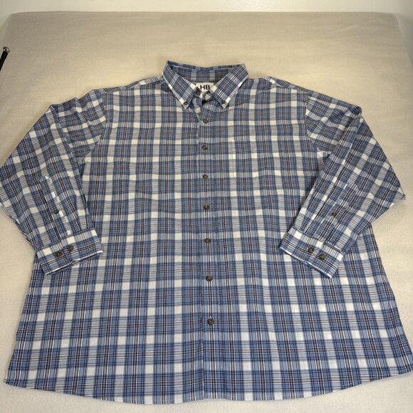 Harbor Bay HB Plaid Button Down Shirt Casual Mens 2XL - Picture 1 of 11